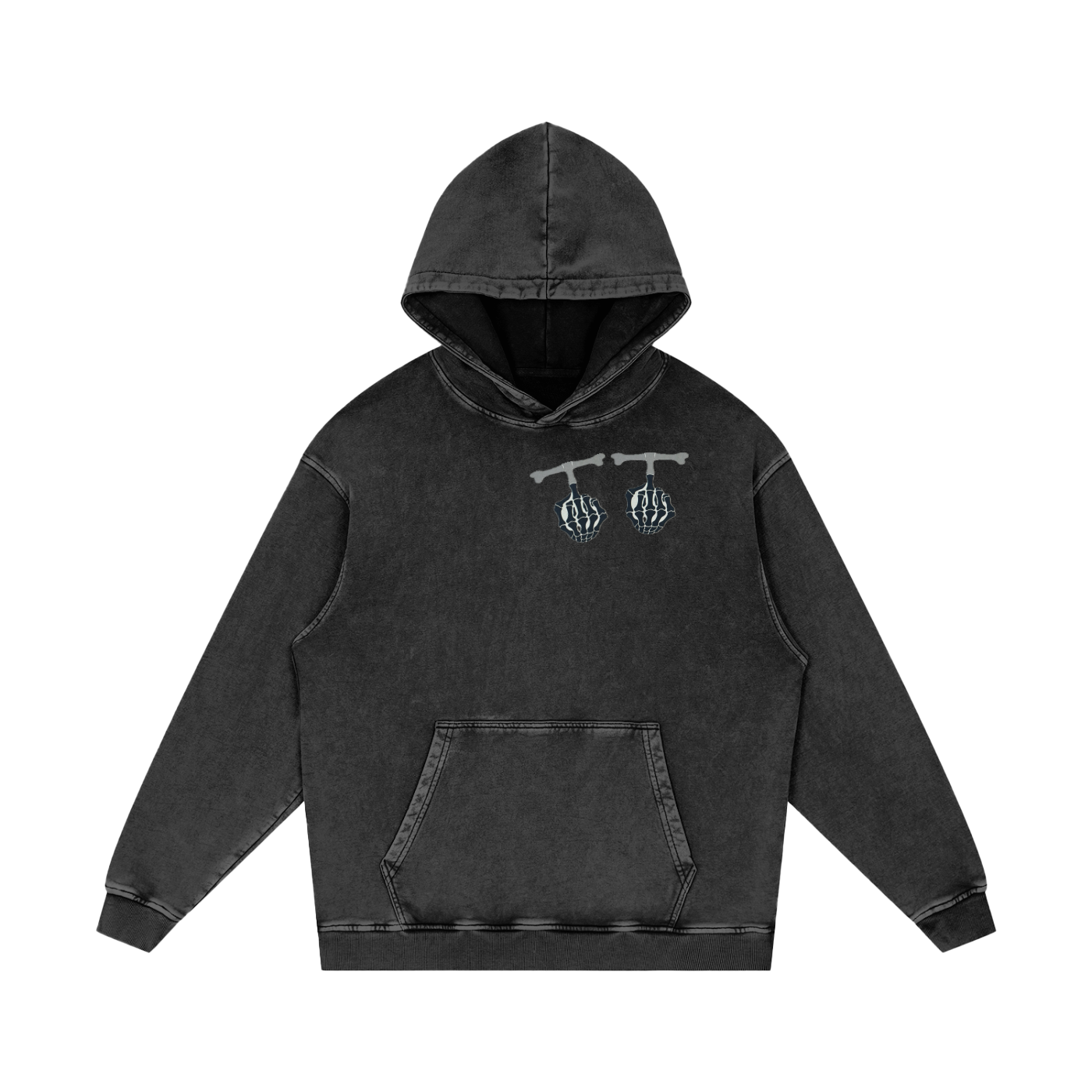Snow Washed Loose Cotton Hoodie