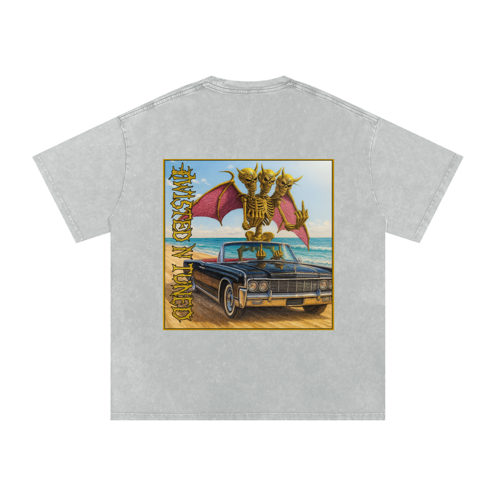 Snow Washed Oversized Cotton T-Shirt