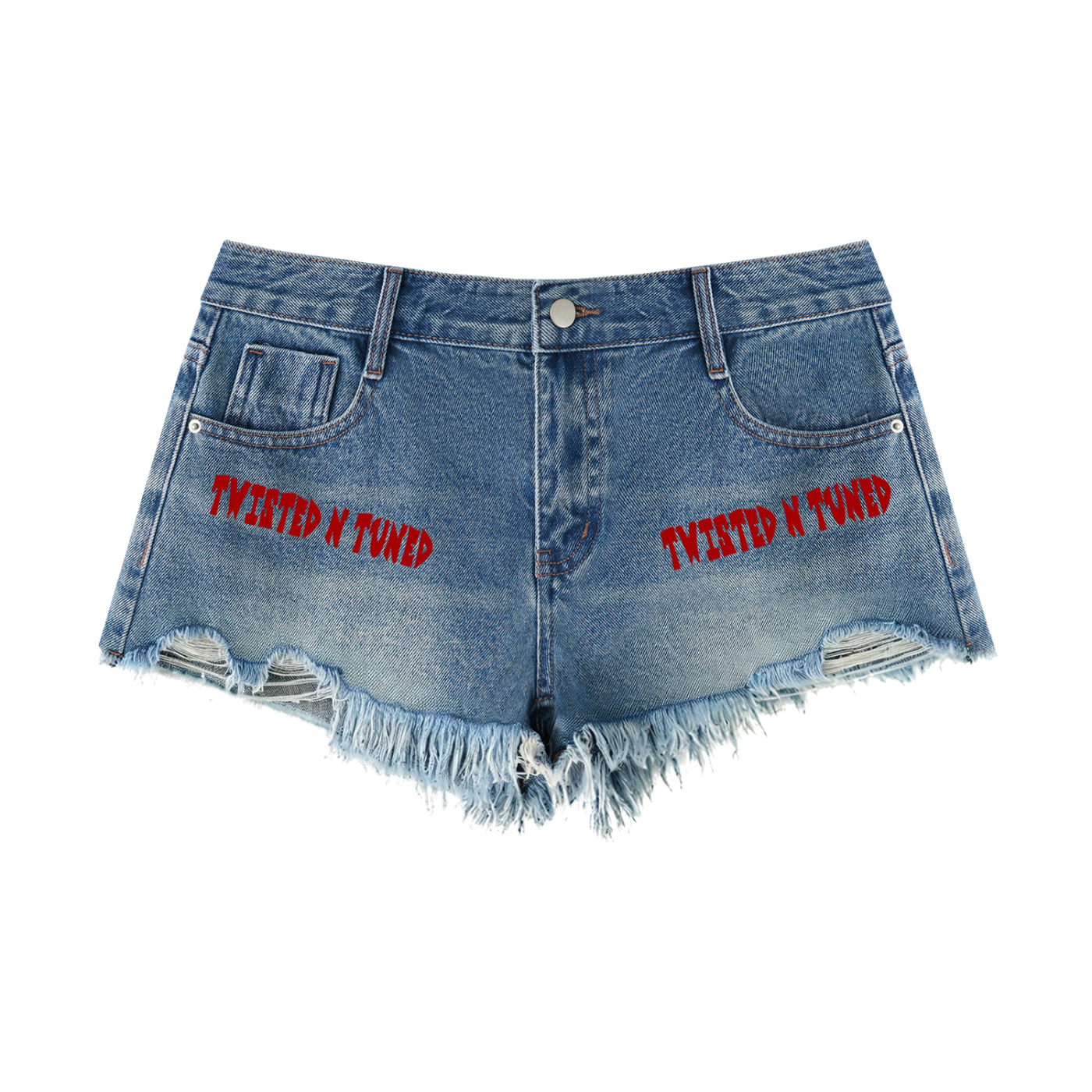 Women's Vintage Wash Raw Hem Denim Shorts