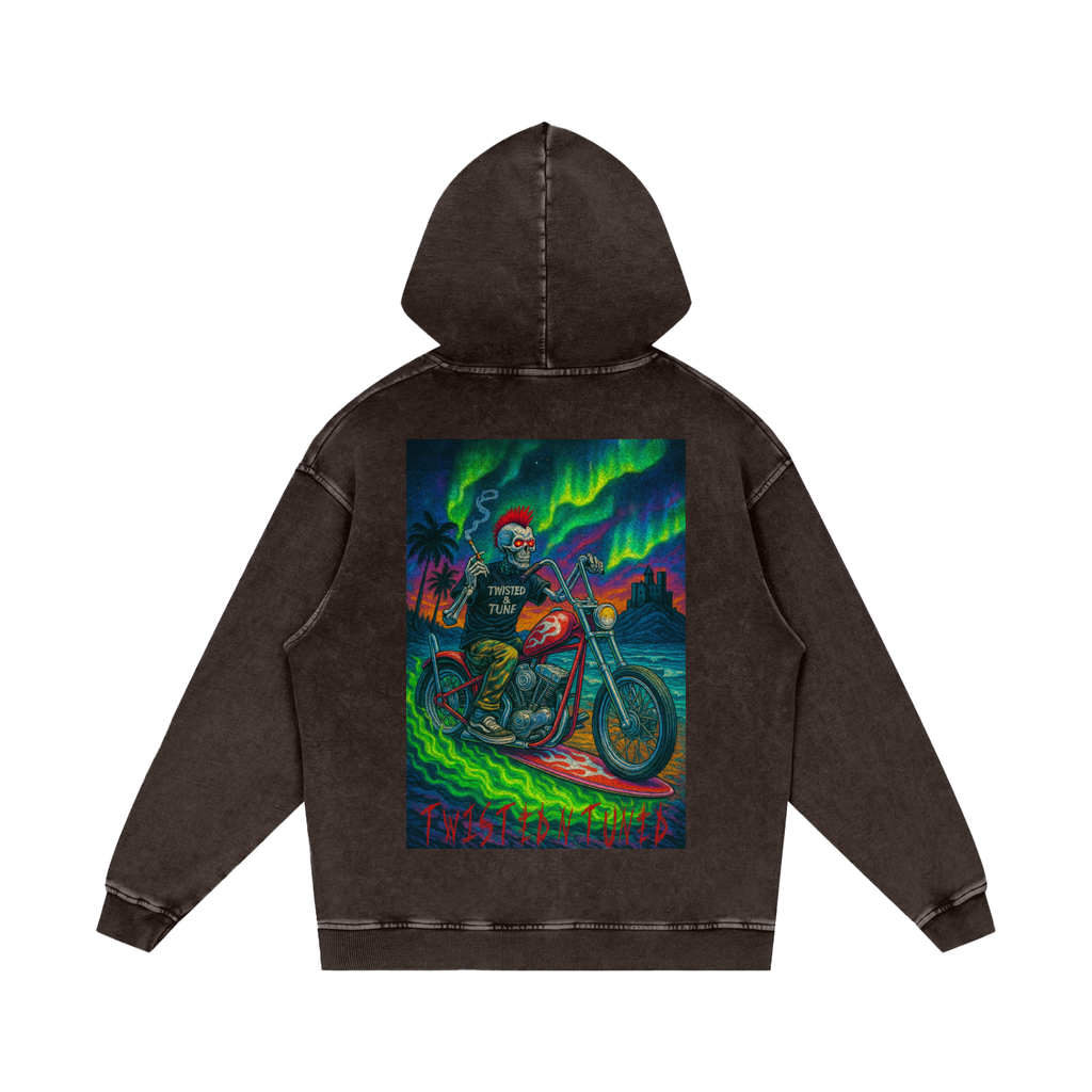 Snow Washed Loose Cotton Hoodie