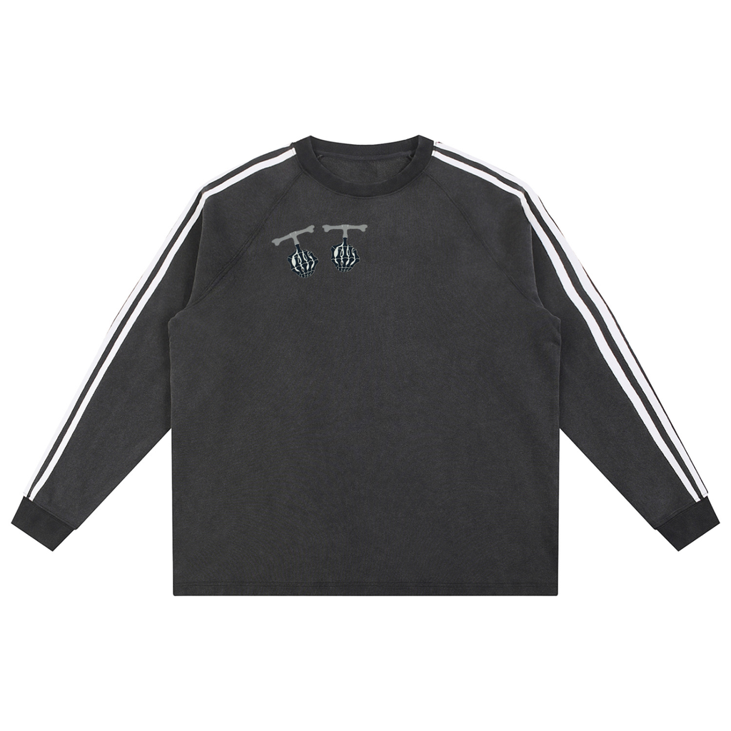 Snow Washed Contrast Tape Sweatshirt