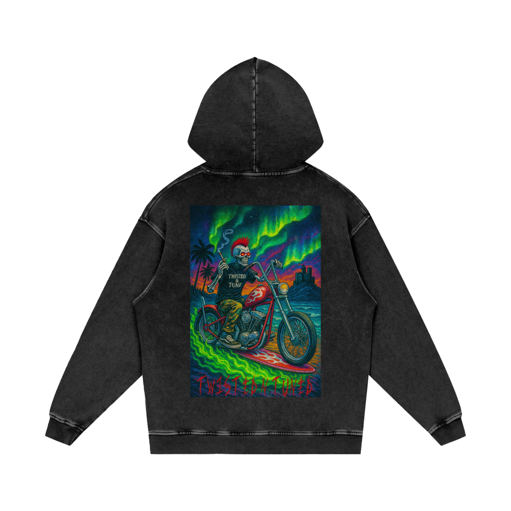 Snow Washed Loose Cotton Hoodie