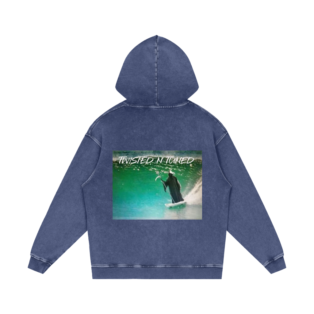 Snow Washed Loose Cotton Hoodie