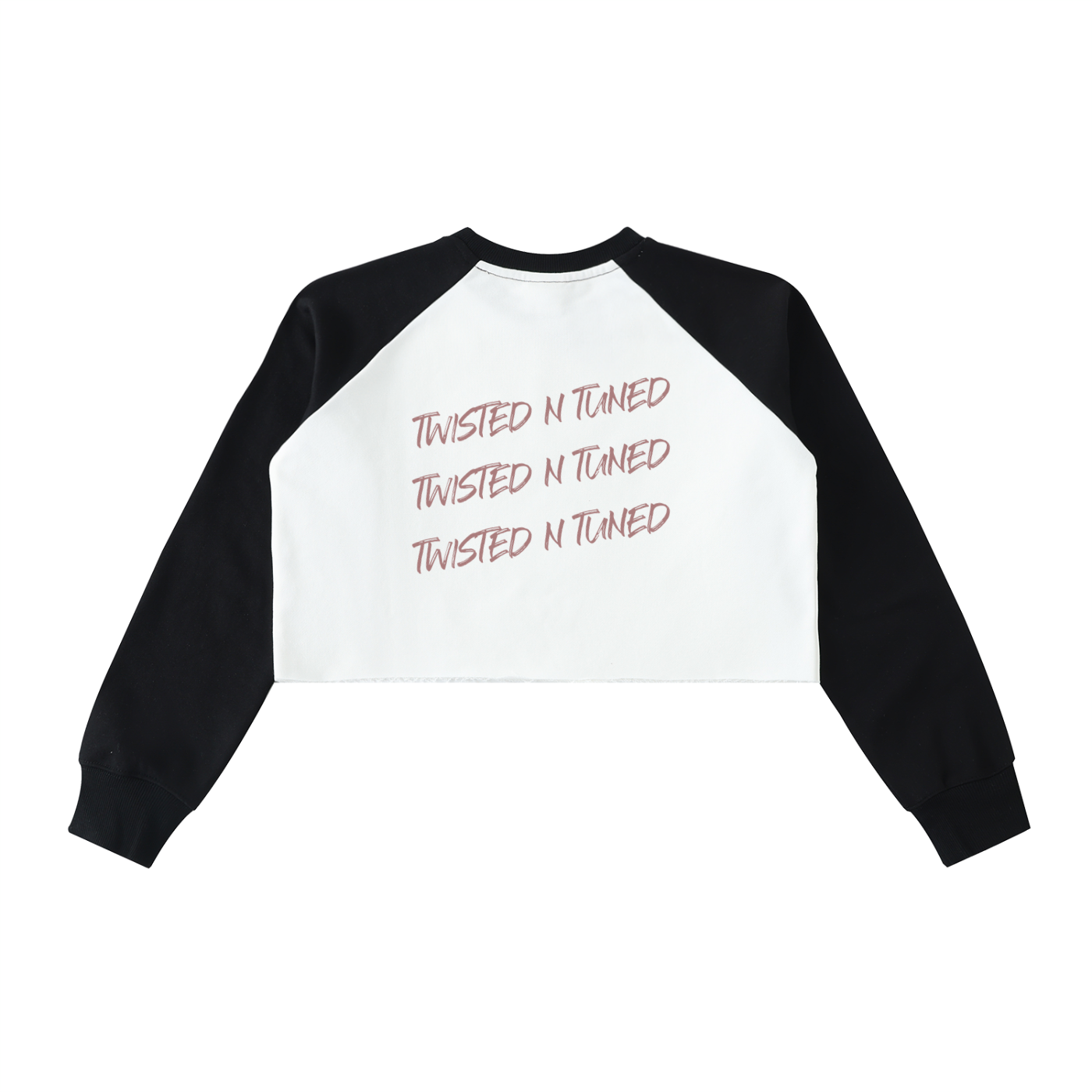 Raw-Hem Color-Block Raglan Crop Sweatshirt