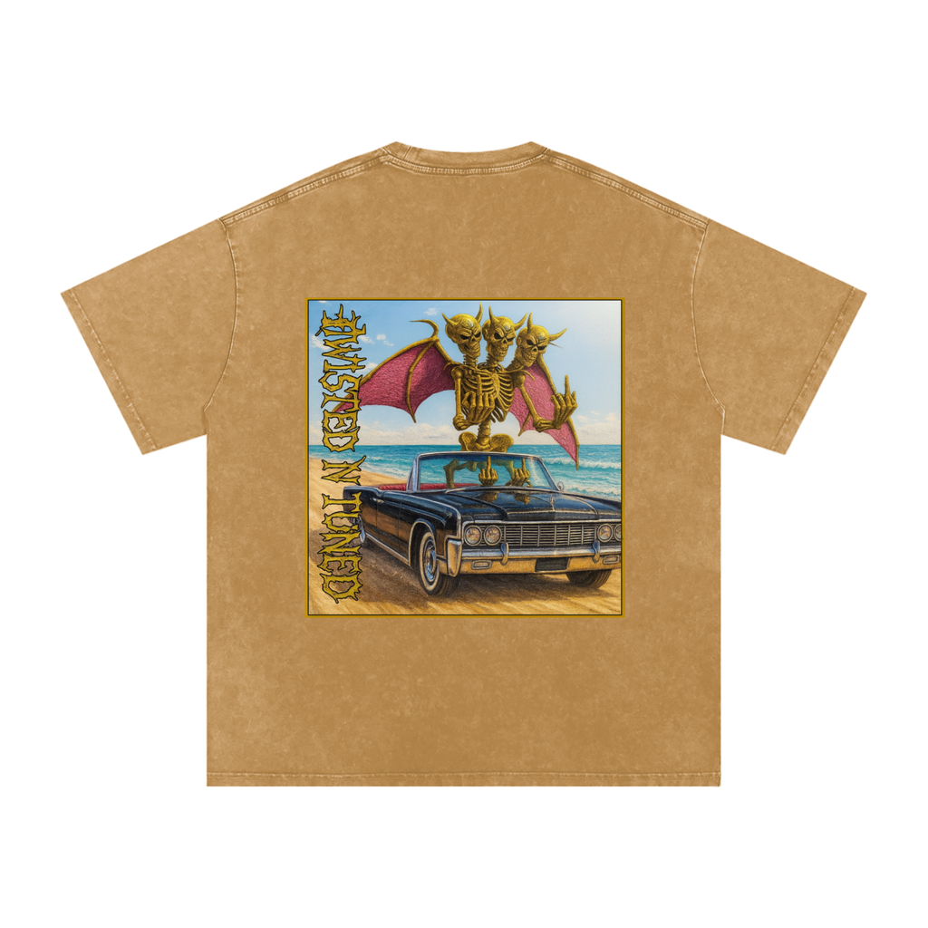 Snow Washed Oversized Cotton T-Shirt