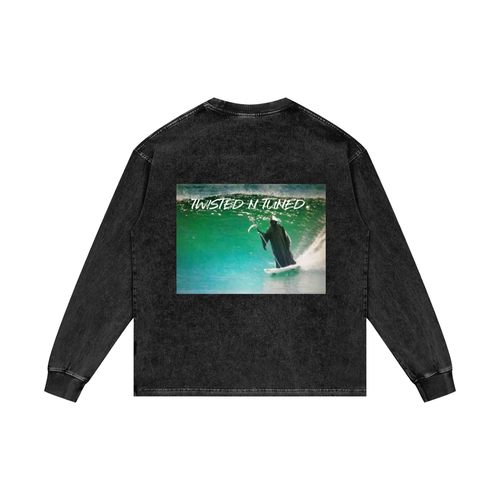 Acid Wash Oversize Long Sleeve T-Shirt
