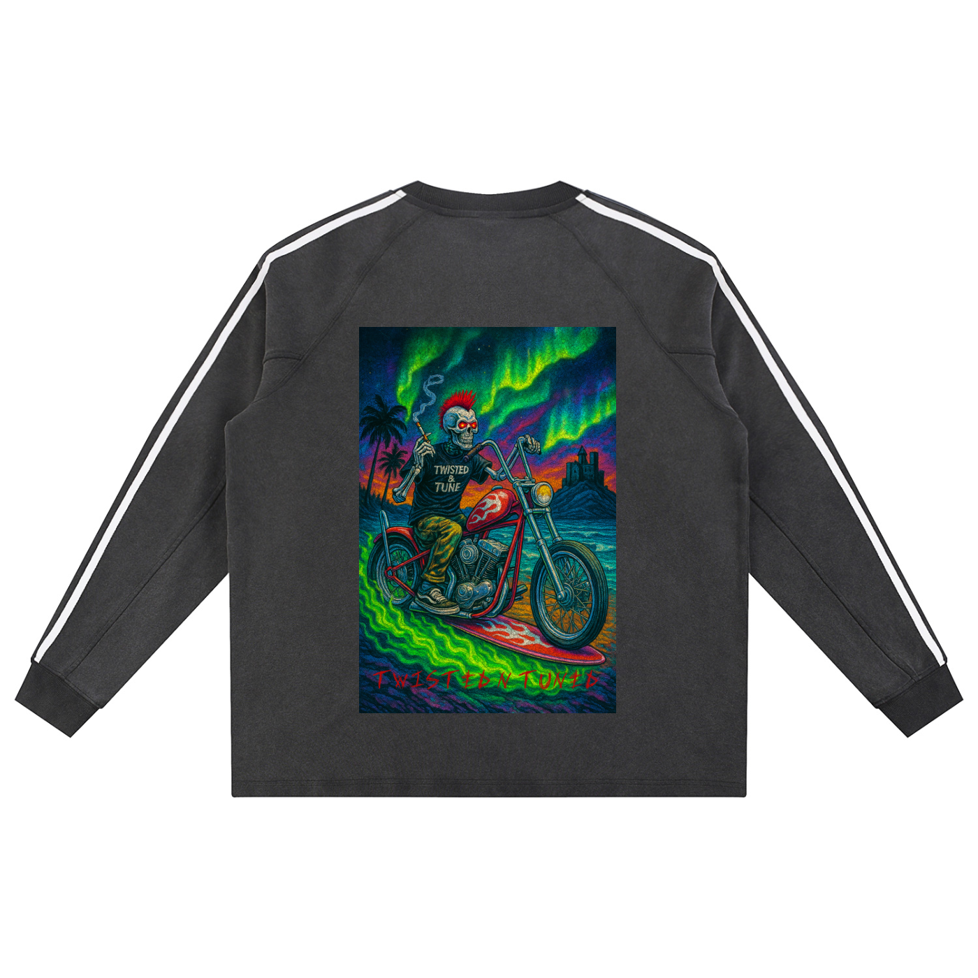 Snow Washed Contrast Tape Sweatshirt