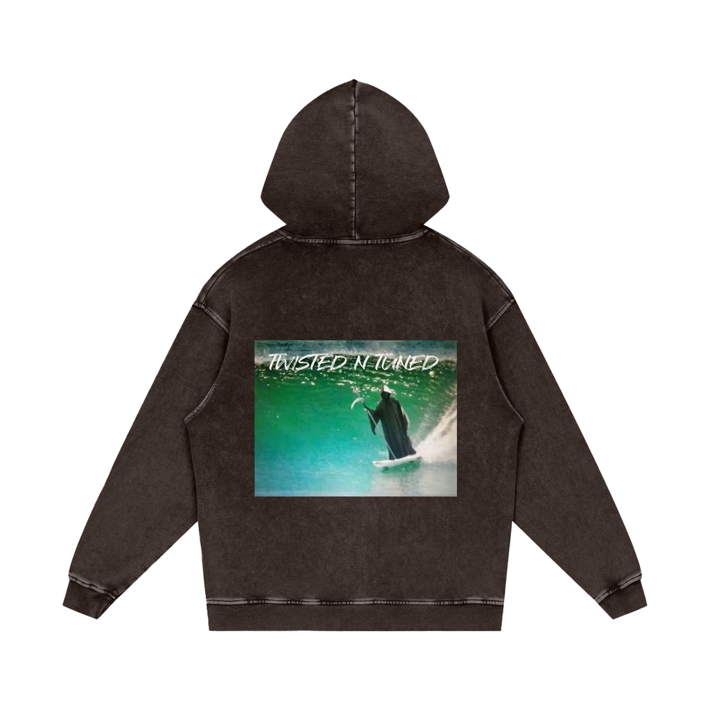Snow Washed Loose Cotton Hoodie
