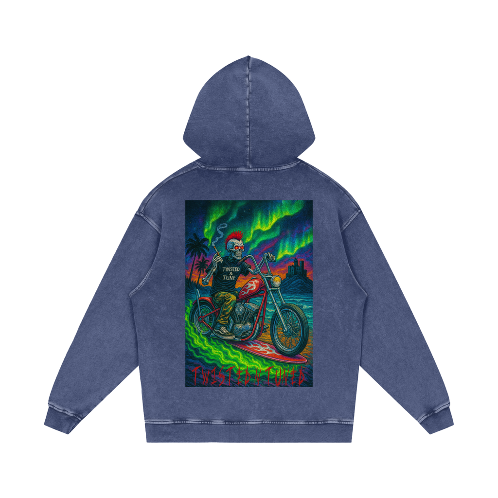 Snow Washed Loose Cotton Hoodie